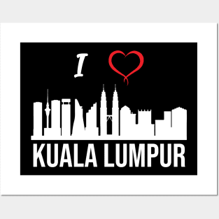 I love Kuala Lumpur Skyline Malaysian Culture Posters and Art